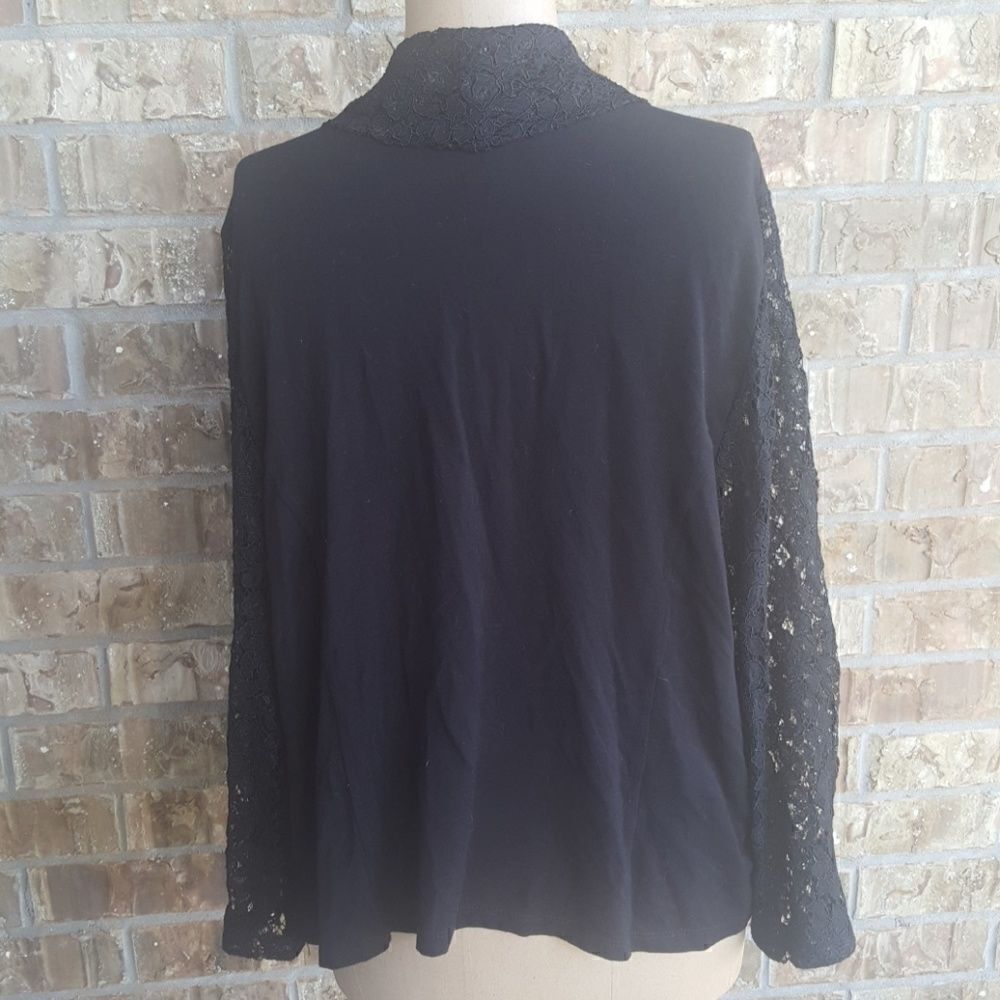 ALFANI Black Lace Open Front Jacket - Size Large - Picture 3 of 4
